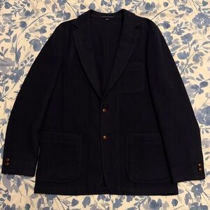 J. Crew Crosby Fit 42L Navy Wool Sport Coat Blazer Abraham Moon Sportsman Jacket
